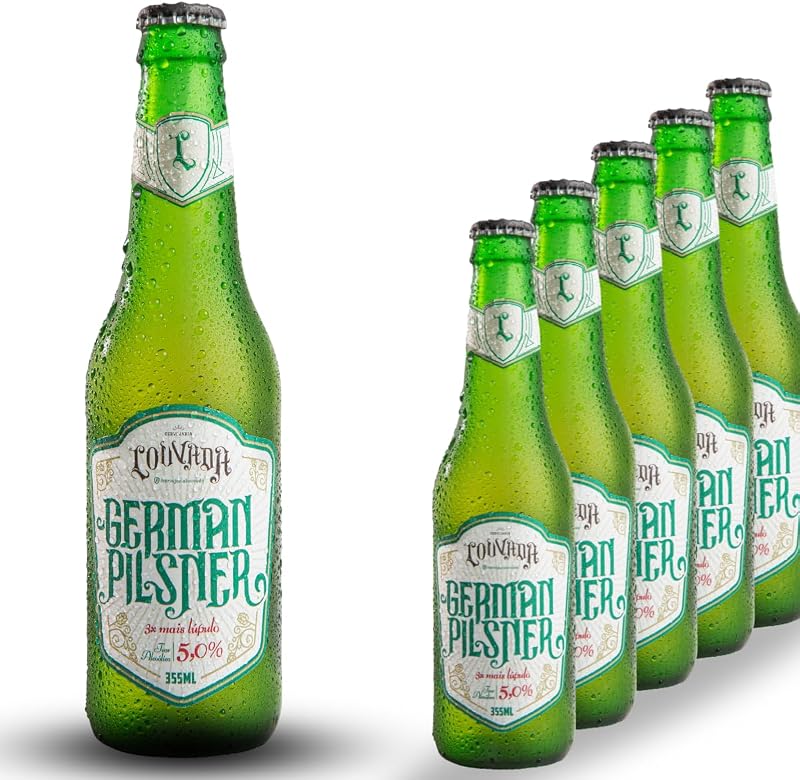 Cerveja German Pilsner Cervejaria Louvada 355ml - 06 unidades Sem Glúten