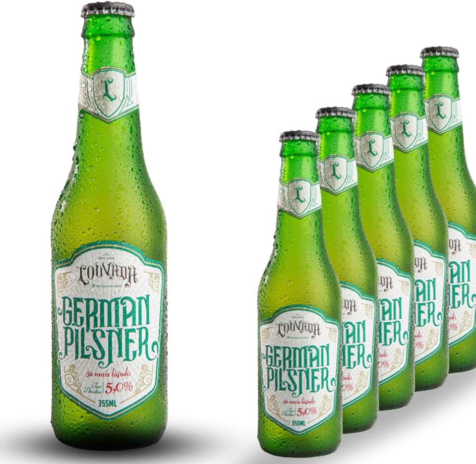 Cerveja German Pilsner Cervejaria Louvada 355ml - 06 unidades Sem Glúten