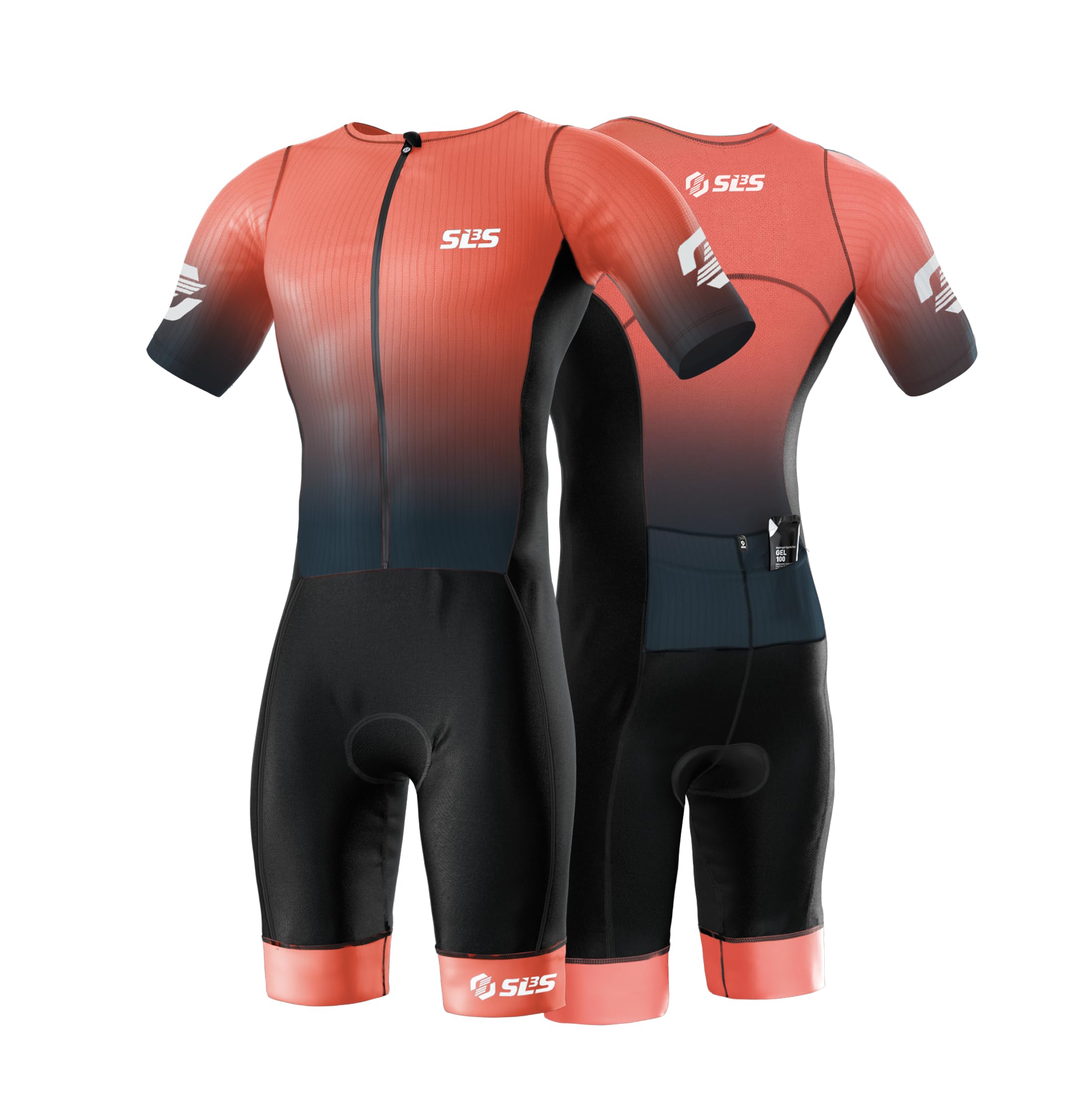 SLS3 Triathlon Suits Mens Elite Aero Tri Suit Men - Trisuit Triathlon - Full Zip, Aero Sleeves, Internal and Rear Pockets (Nova,Medium)