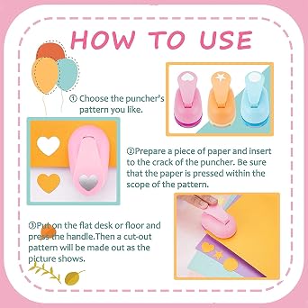Star Hole Punch, Stars Paper Punch, Stars Punches for Paper Crafts, StarPuncher for Crafts,StarsShaped Hole Punches, 1 inch 5/8 inch 3/8 inch Star Hole Punches Set (Random Color)