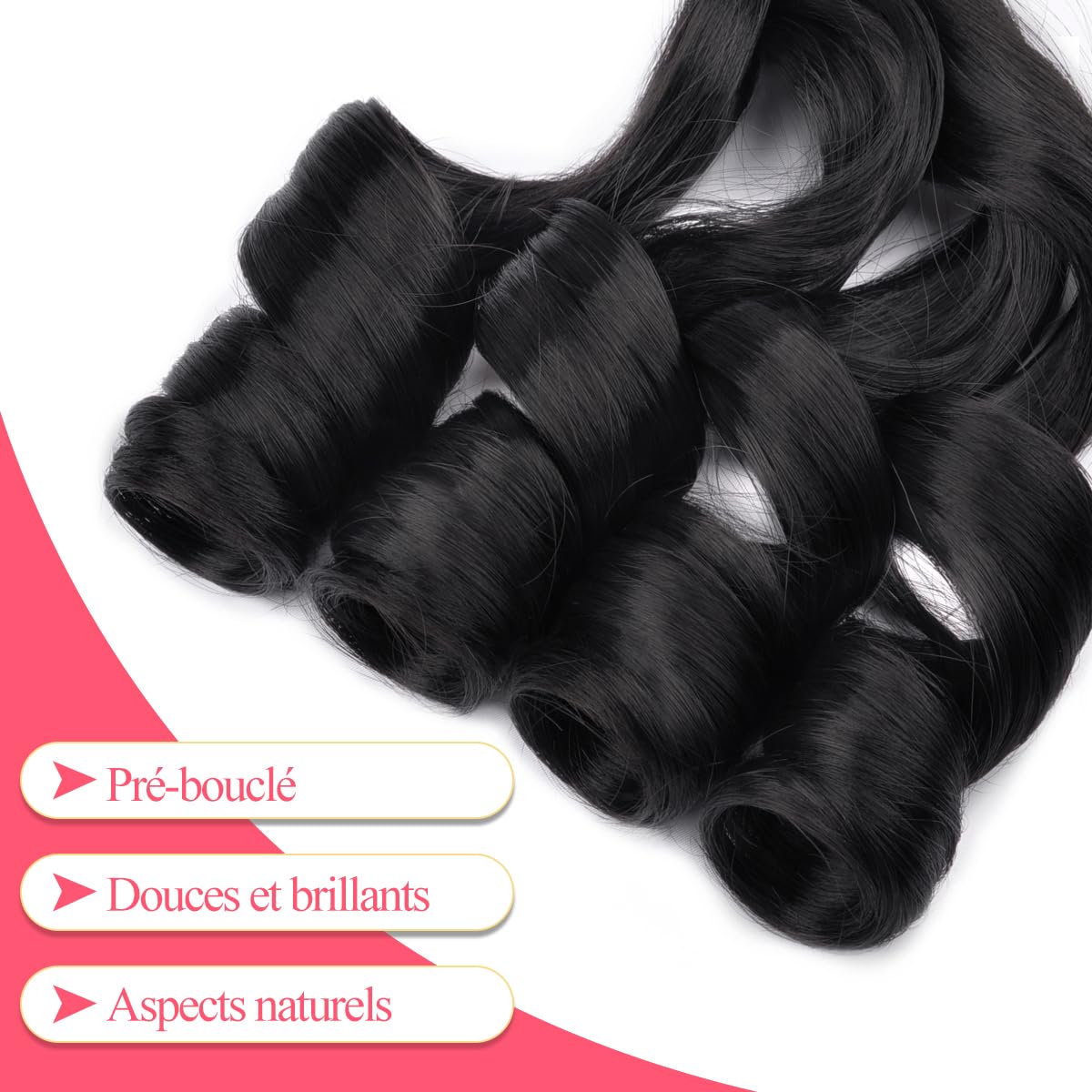 18 Inch French Curly Braiding Hair 8 Packs Natural Black Synthetic French Curl Crochet Hair for Black women(1B#, 18Inch (Pack of 8))