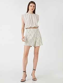 Koton Crop Bluz Vatkalı Kolsuz Beli Lastikli