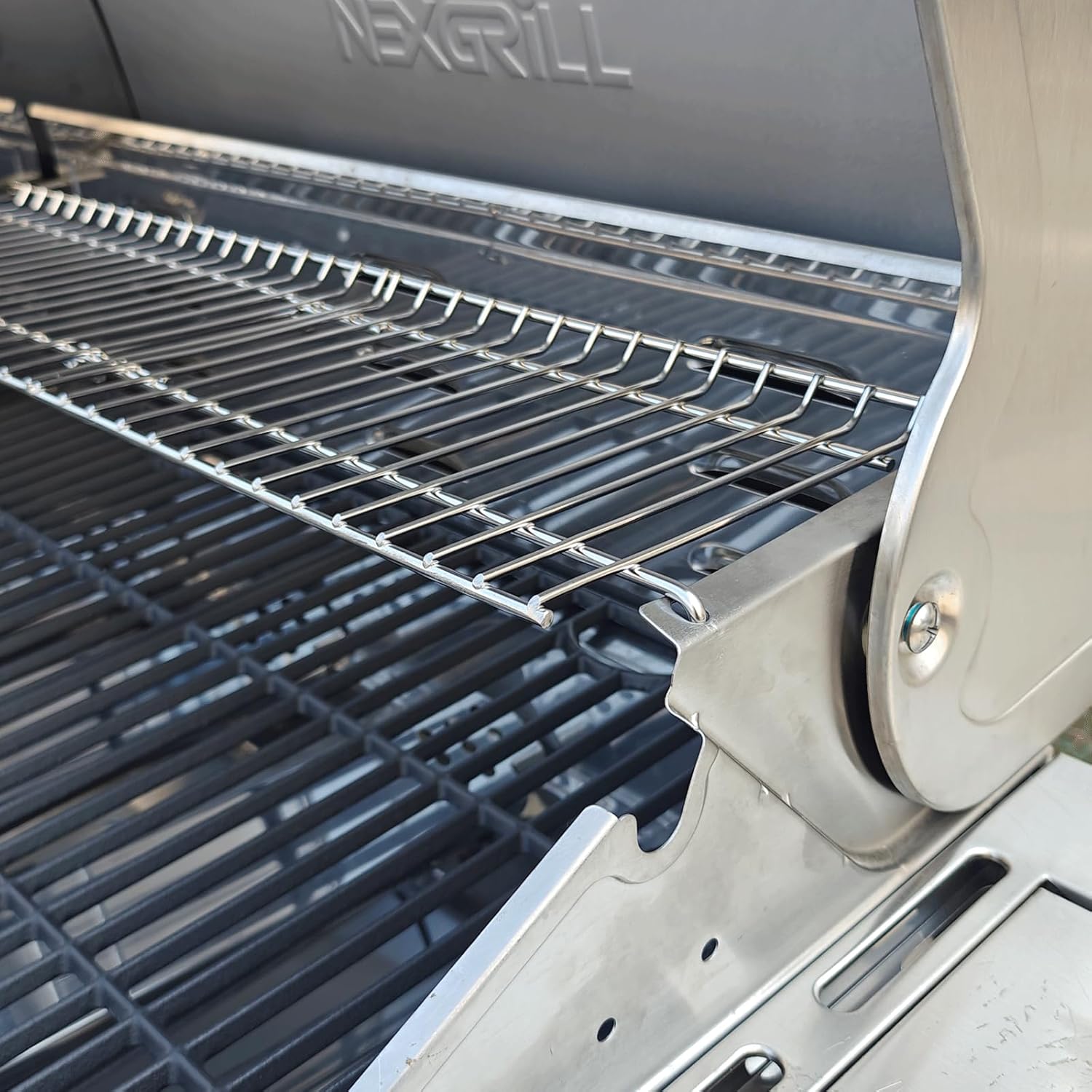 Hisencn Grill Parts for Nexgrill 4 Burner 720-0830H, 5 Burner 720-0888S 720-0888A Gas Grill, Cast Iron Cooking Grate and Stainless Steel Warming Rack, Grill Replacement for Nexgrill Parts