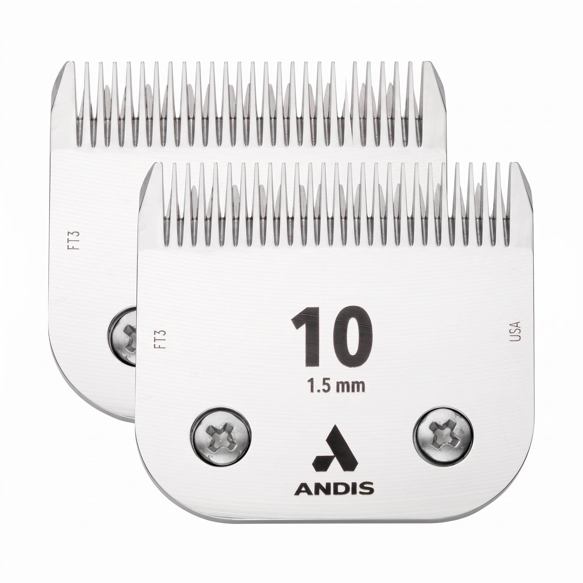 Andis – 64315, Ceramic Edge Detachable Pet Clipper Blade – Carbon-Infused Steel with Sharp Cutting Tech, Runs Cooler &amp; Stays Sharper, Resists Rust &amp; Heat, Size-10 - Fits AG, AGC &amp; BDC Series, Chrome