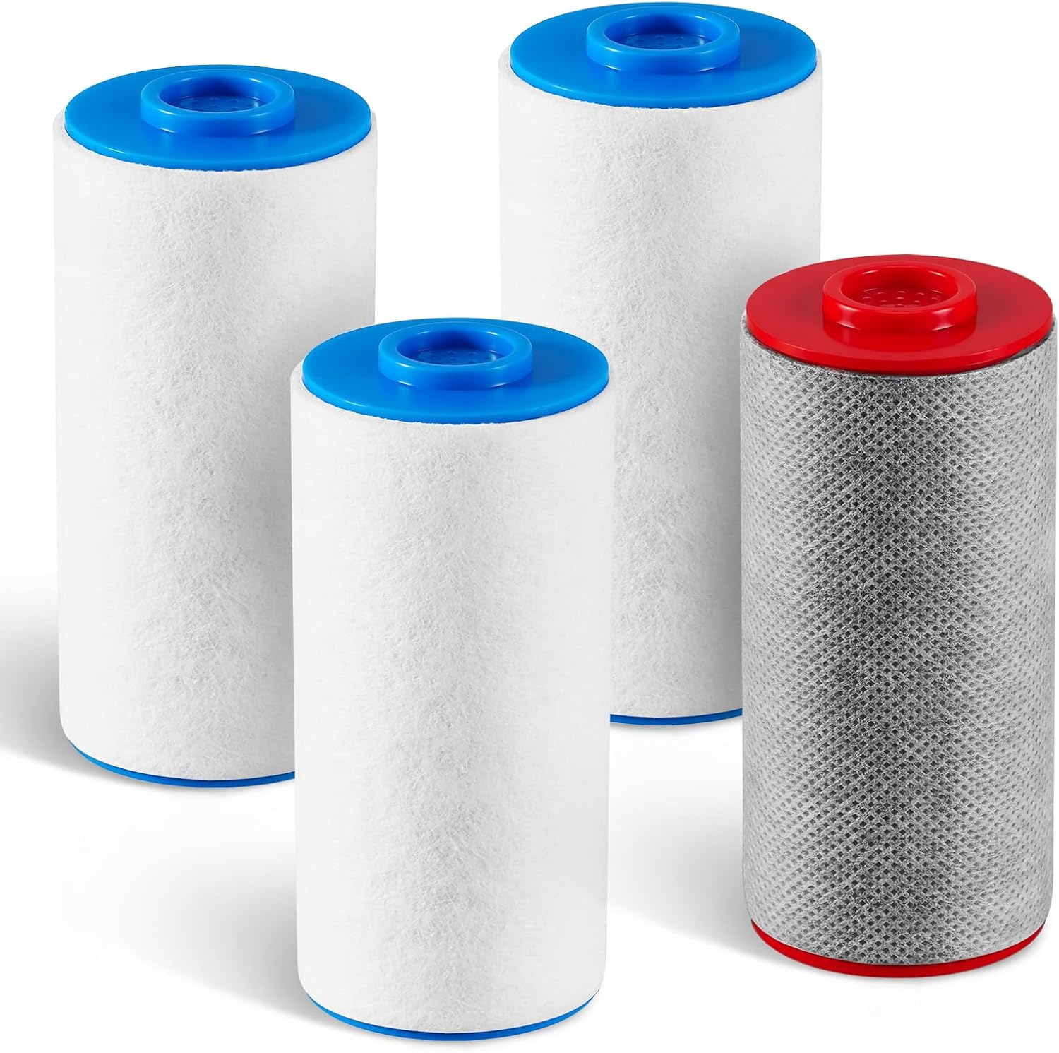 Replacement Cartridges Set Compatible with Weddell Duo Shower Filter,Shower Filter Cartridges to Reduces Impurities,Keep Healthy Shower Water for Skin & Hair(2R+2B)