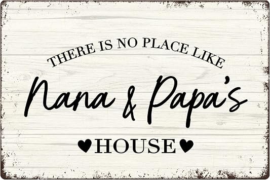Znzd Nana And Papas House Metal Signs Wall Decor, Nana And Papa Gifts, Gifts for Nana And Papa, Nana Papa Gifts, Nana Gifts From Grandkids, Gifts for Grandparents, Grandma And Grandpa Gifts, 12x8 Inch
