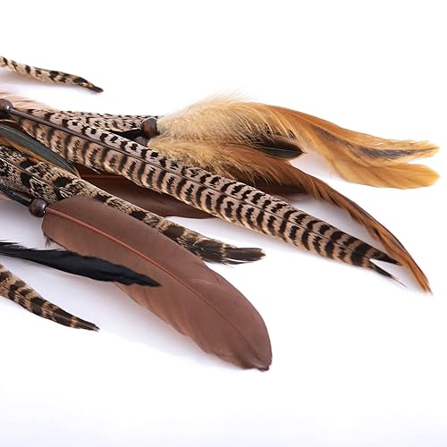 Miniatura 5 de lureme Diadema de plumas indias accesorios-hecho a mano plumas lazos para el pelo vestido de cabeza vestido tribal pluma tocado (hb000012-5)