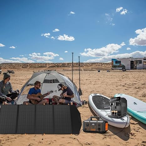 FlexSolar 120W Foldable Solar Panel Chargers 20-28V DC Output IP65 Waterproof - Emergency Power Solar Panels for Camping Motorhomes & Household - Compatible with Power Stations Generators