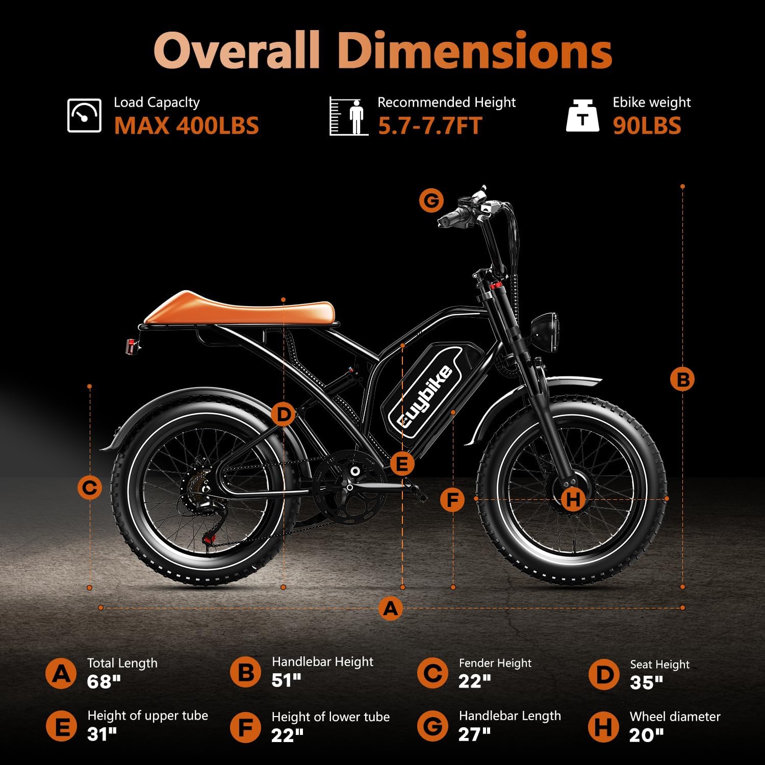 3000W/2000W Dual Motor/Single Motor Electric Bike for Adults, 48V 30AH/25AH Removable Battery Moped Style EBike, 30+MPH & 100 Miles 20" Fat Tires Electric Dirt Bike, Hydraulic Suspension Torque Sensor