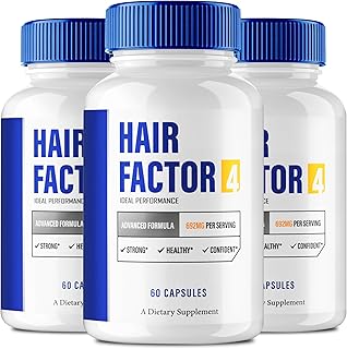 Hair Factor 4 for Hair Growth Capsules, Official HairFactor 4 Supplement Pills - Maximum Strength, All Natural to Support Healthy Hair Growth, Shine, and Smoothness, HairFactor4 Reviews (3 Pack)