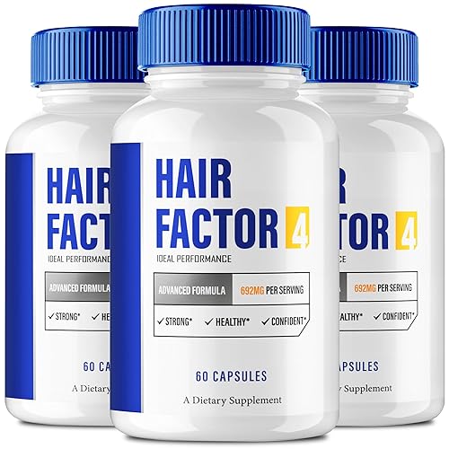 Hair Factor 4 cápsulas de crecimiento capilar, pastillas oficiales HairFactor 4 suplemento  Máxima fuerza, totalmente natural para apoyar el