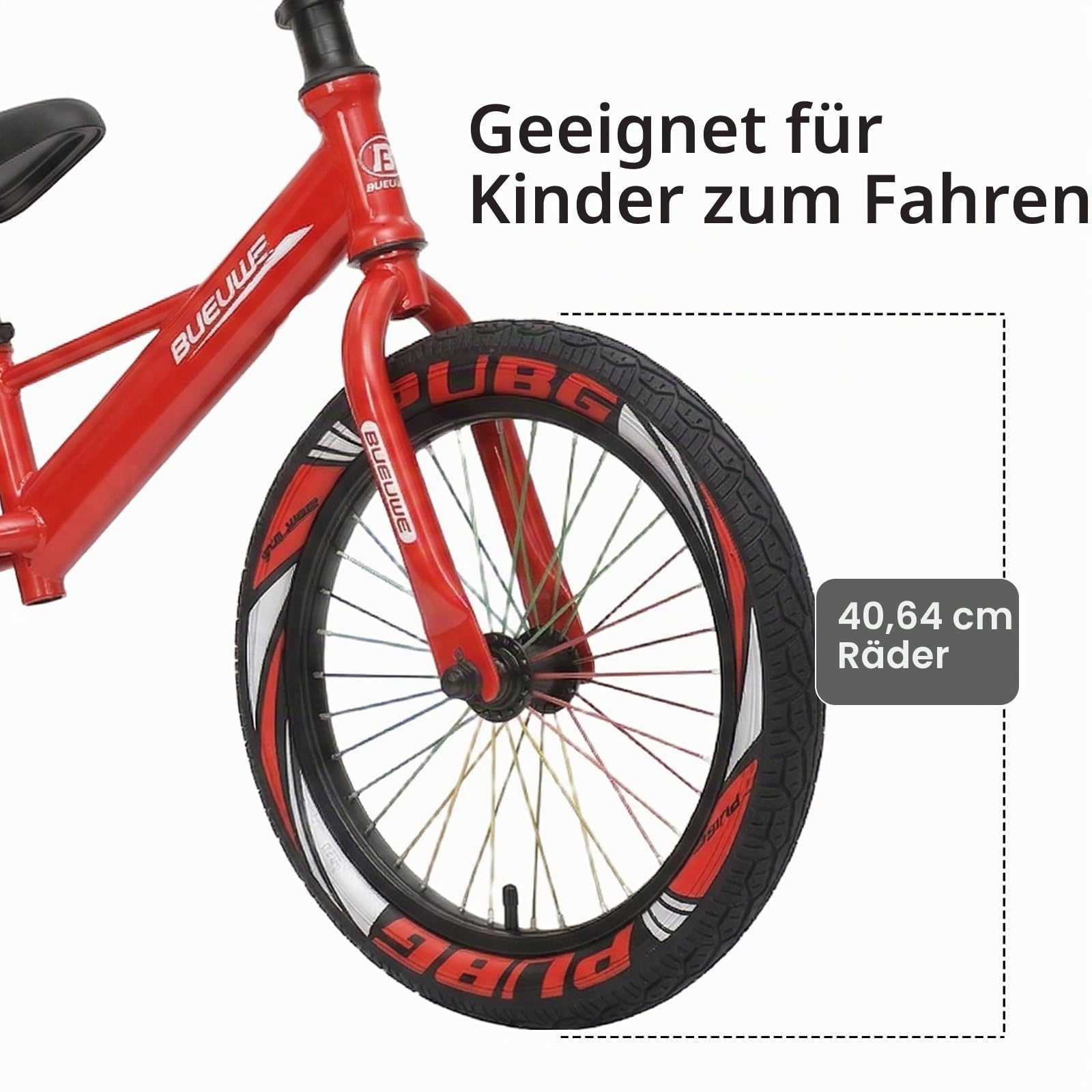 Luftreifen, höhenverstellbarer Sitz, robuster Stahlrahmen mit Tragegriff & Ständer Geschenk Fahrrad Jungs und Mädche