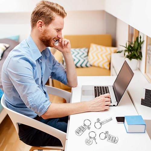 Vista 12 de Kathfly 12 llaveros motivacionales de agradecimiento para compañeros de trabajo para empleados, compañeros de trabajo, trabajadores sociales, 12