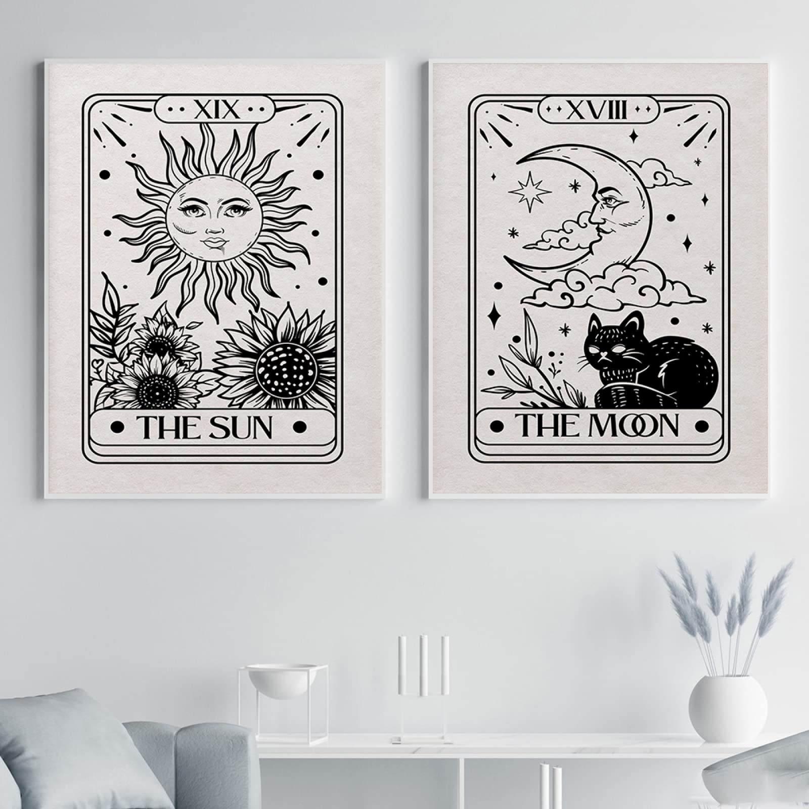 Set di carte dei tarocchi con stampa in lamina d'oro, Sole, Luna, Amanti, Decorazioni per la casa dorate - Italia