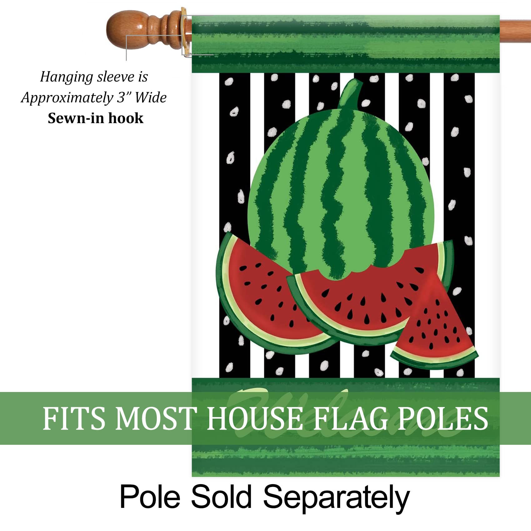 Texupday Wassermelonen Gartenflagge – Doppelseitig, 30,5x45,7 Cm, Wetterfest Aus Polyester