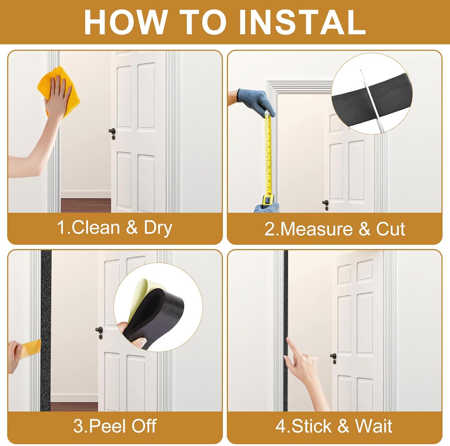 Foam Tape, Neoprene Foam Wide Foam Rubber, Self-Adhesive Sealing Tape, Anti-Vibration, Collision Sound Insulation, Shockproof Insulation for Window, Door, Car, Furniture Protection (50 mm x 5 mm x 6 m