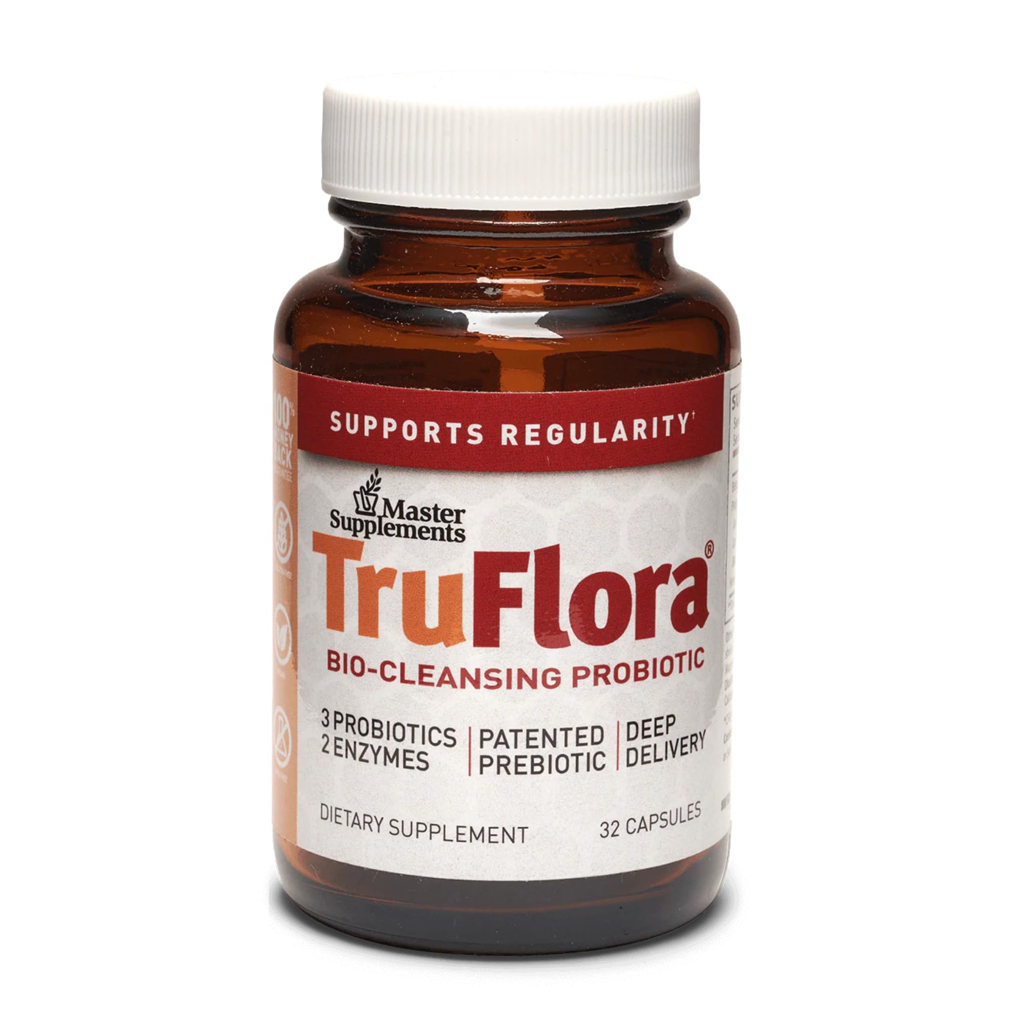 TruFlora Suplemento de probióticos e enzimas digestivas 15 bilhões de UFC 32 cápsulas