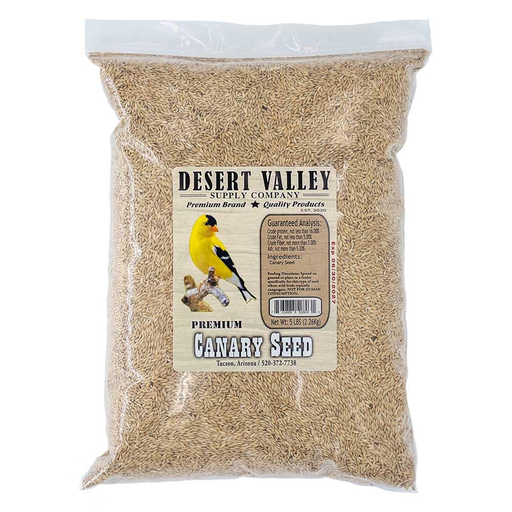 Desert Valley Canary Seed, All Natural, Non-GMO Premium Wild Bird Food for Canaries, Finch, Song Birds, Dove and More (5 Pounds)