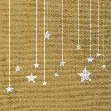 Beverage Napkins Stars on Gold Canvas
