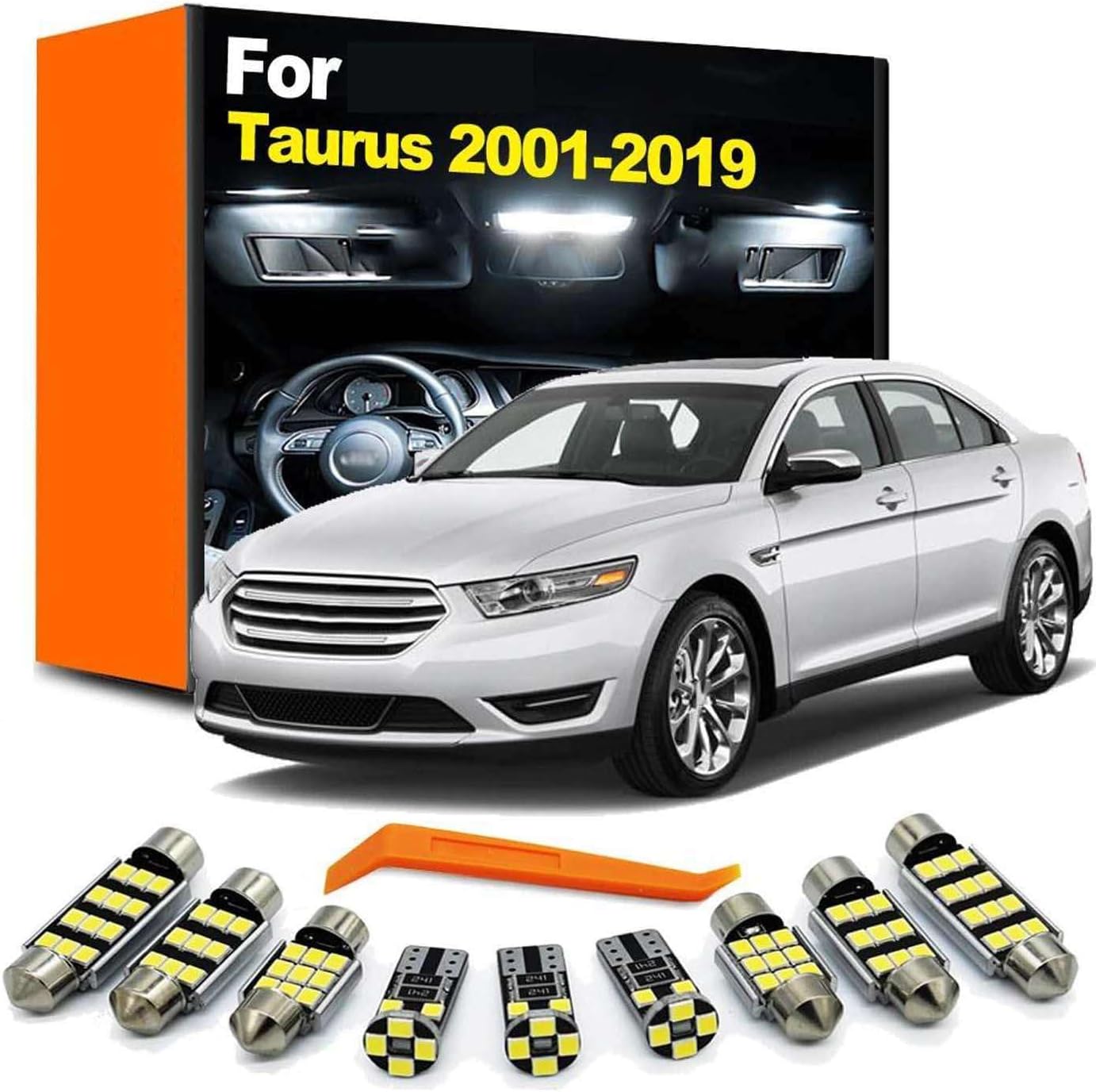 14Pcs LED Interior Light Trunk Lamp Kit, for Taurus 2010 2011 2012 2013 2014 2015 2016 2017 2018 2019