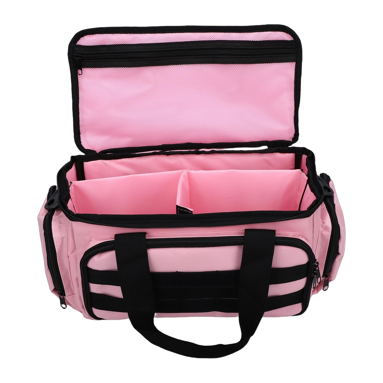 Sac à Outils Rose 33cm, Ouverture Large Nylon Léger | Compartiments Multi-usages pour Outils, Accès Rapide sans Fouiller, Bandoulière Réglable Confortable, Pour Électriciens et Pr