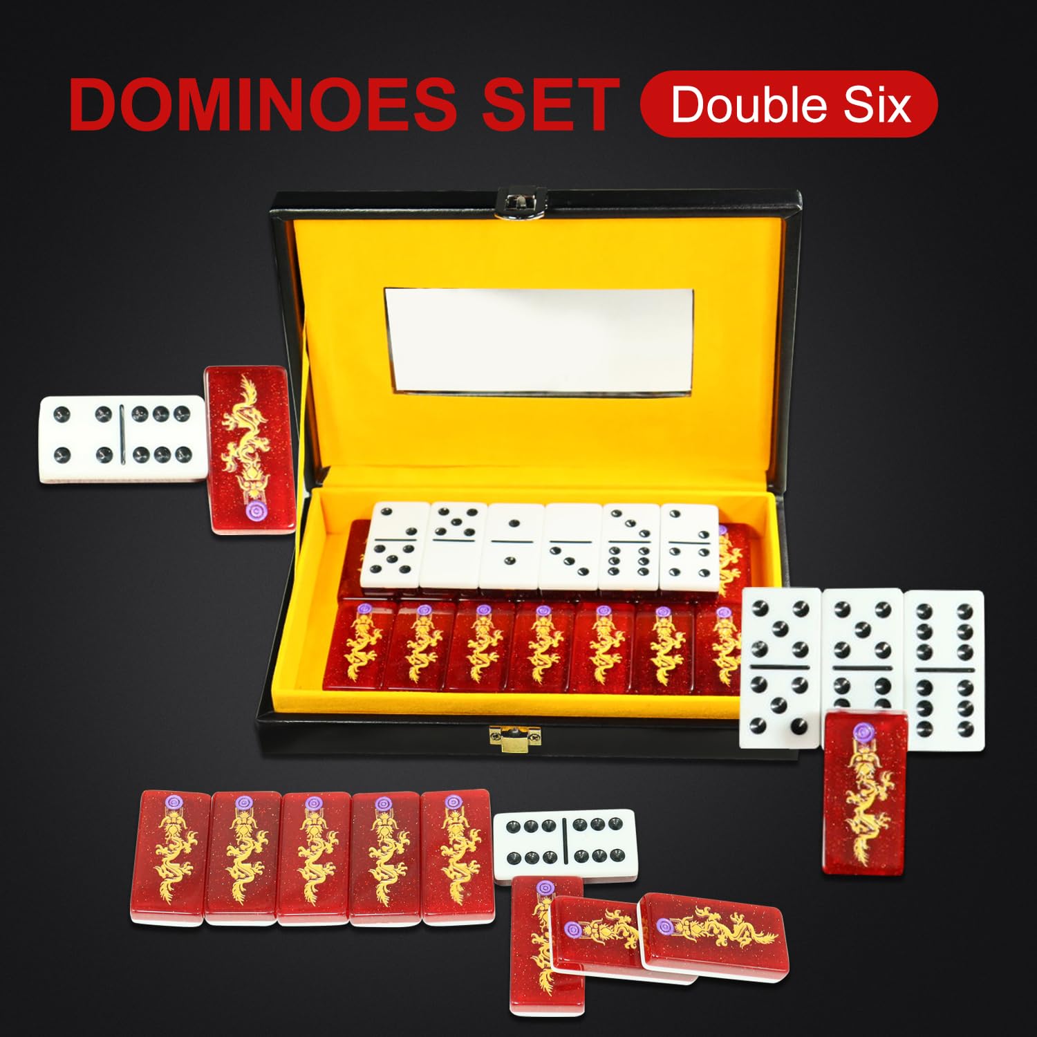 Colored Dots Dominoes Double Six Dominoes Set With 28 Colored Tiles ...