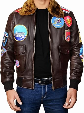 Amazon.com: Parches para hombre de Tom Cruise Gun Fligh Pilot de la Segunda  Guerra Mundial, disfraz de cazador, chaqueta de bombardero : Ropa, Zapatos  y Joyería