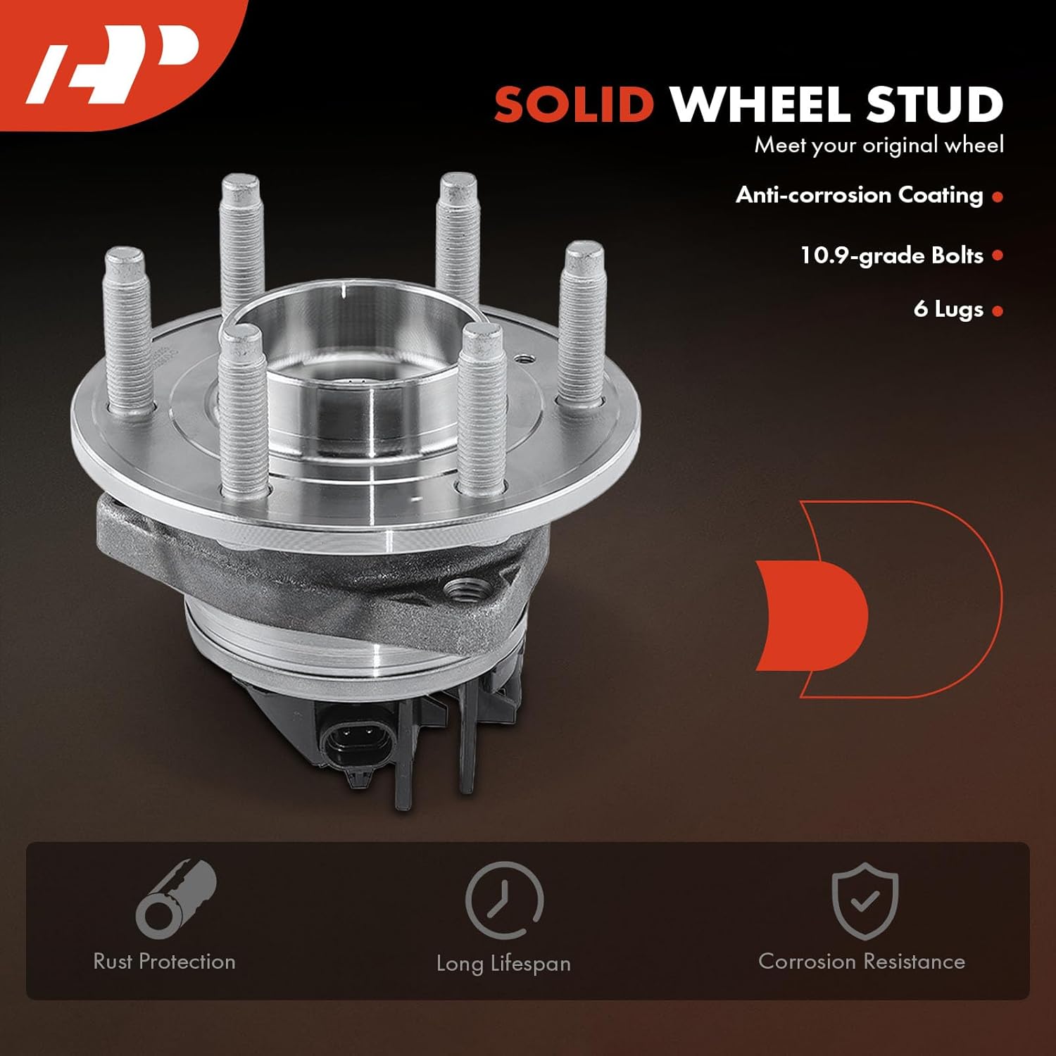 A-Premium Front or Rear Wheel Bearing and Hub Assembly with ABS & 6-Lug Compatible with VPG MV-1 2011-2012