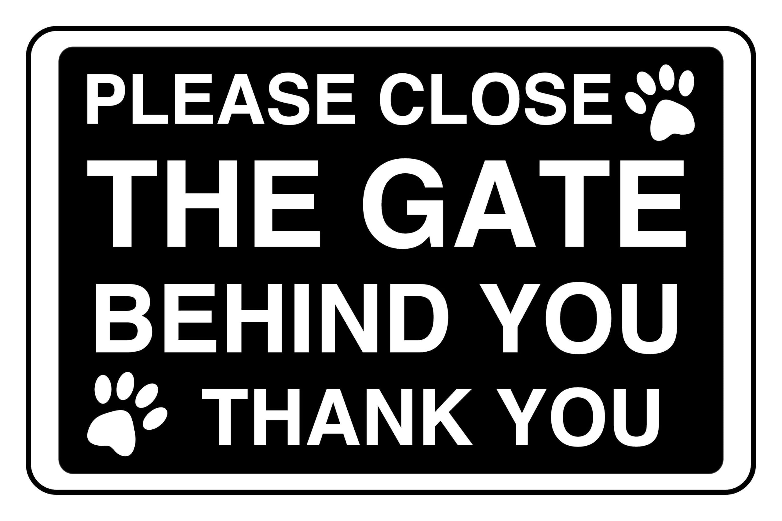 Please Close The Gate Dog Sign - Pre-Drilled 3mm Aluminium Dibond, Heavy-Duty Weatherproof (300 x 200mm)