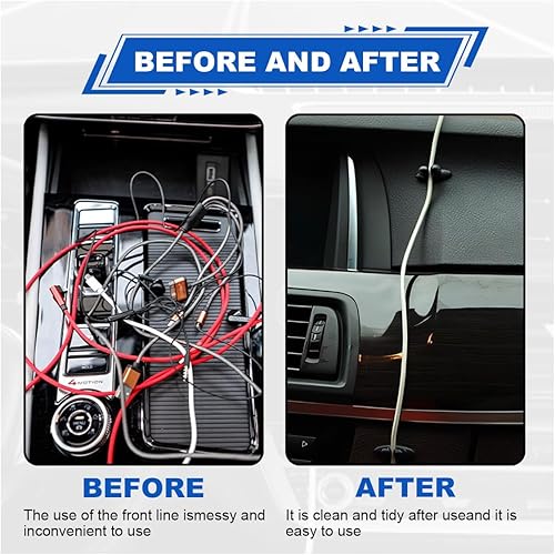 Miniatura 4 de Clips para cables de automóvil, clip de línea de cable adhesivo fuerte, organizador de cables multiusos, soporte de cable de carga para automóvil,