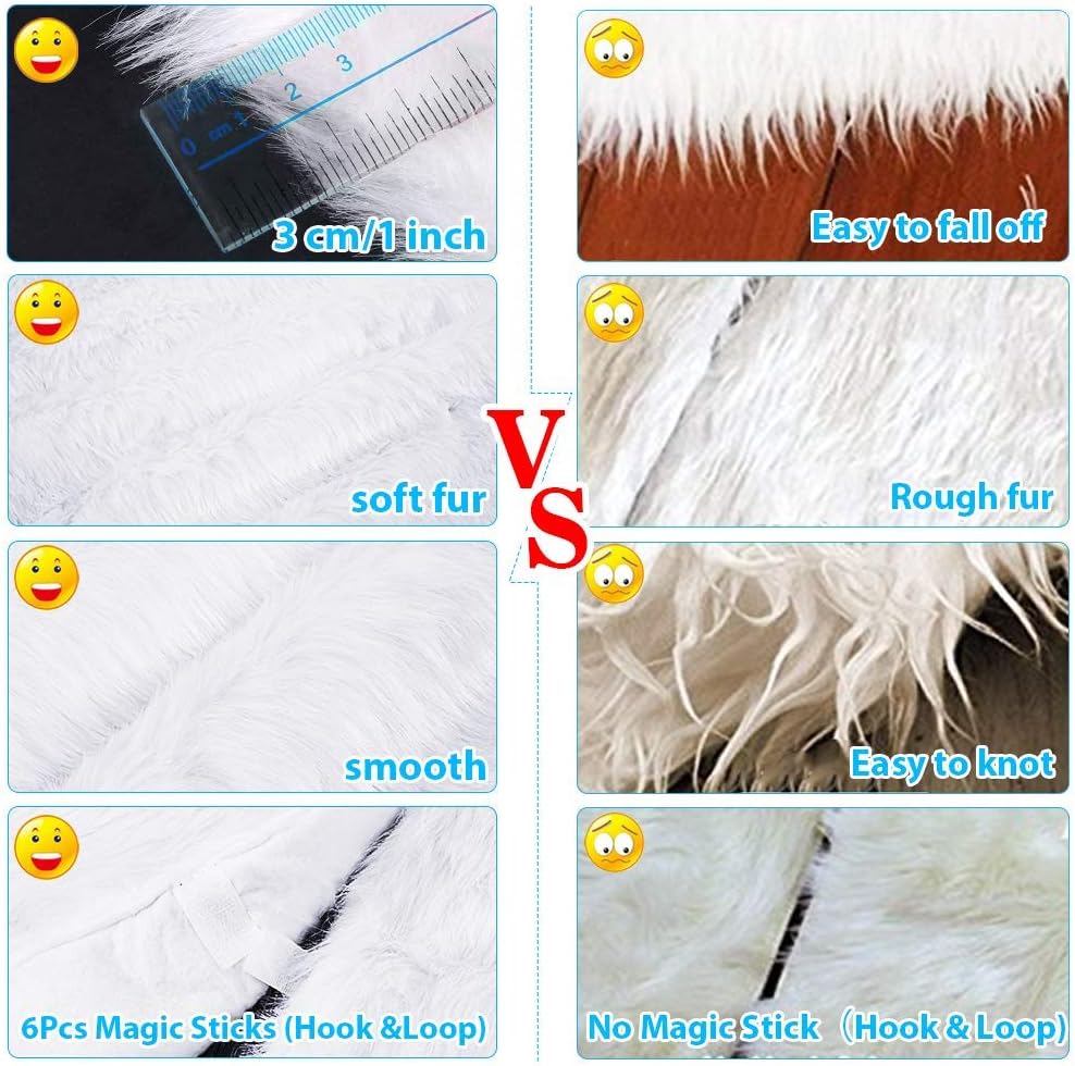 Christmas Tree Skirt - 48 Inches White Christmas Tree Skirt, High-End Soft Classic Fluffy Faux Fur Tree Skirt for Xmas Tree Decorations and Ornaments