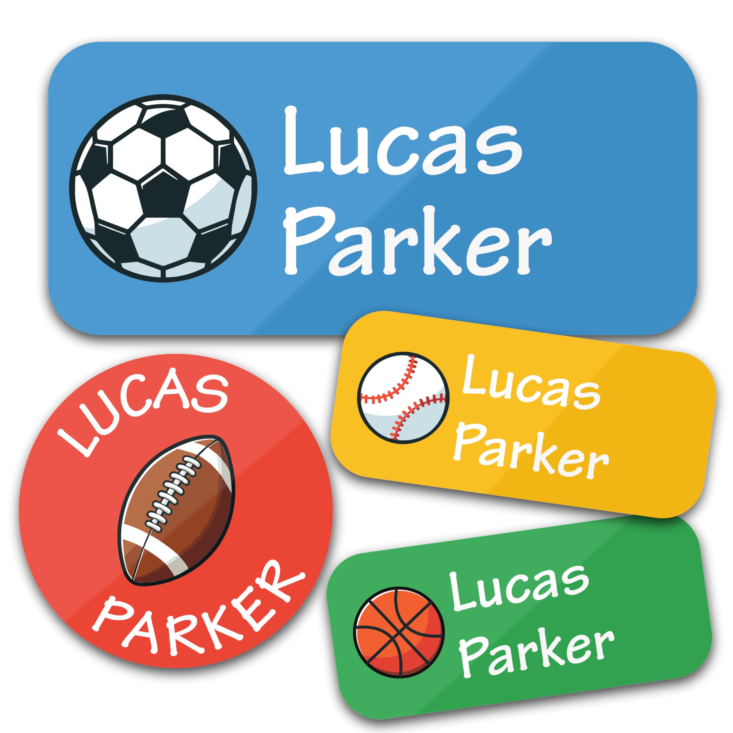 Bunny Badges Custom Labels for Daycare (130 Labels) Personalized Stickers for Clothing - Waterproof Name Tags for Daycare, School and Camp (Sports)