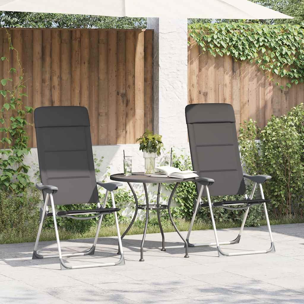 Campingstuhl 2 STK Grau Aluminium, 58 x 69 x 111 cm, klappbar, Ultraleicht und wetterfest, ideal für Camping, Garten, Strand, Wandern, Festival und Outdoor Aktivitäten