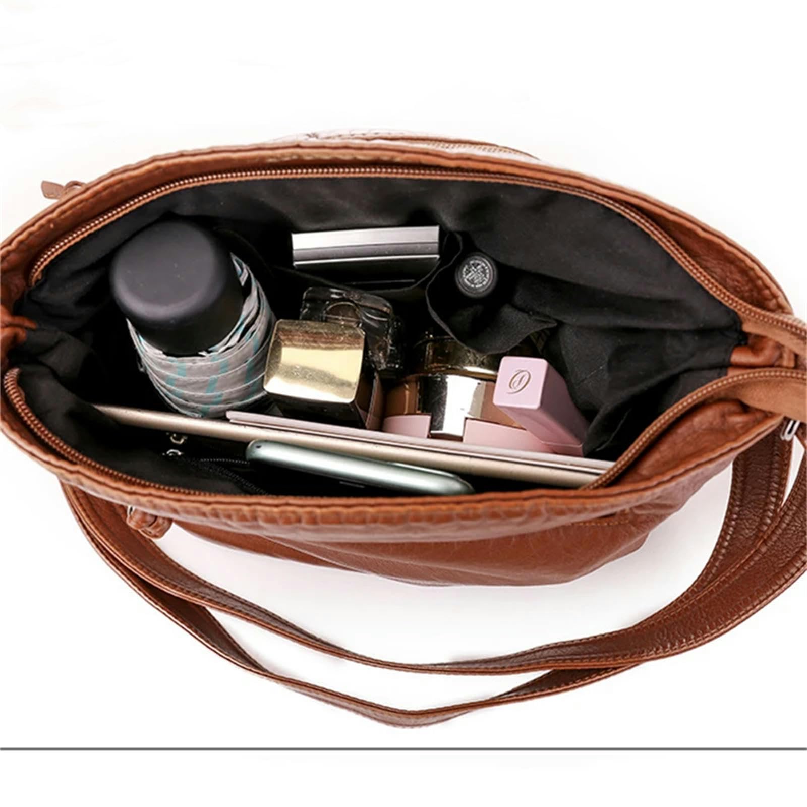 torby crossbody dla kobiet miękka skóra PU torba na ramię damska zamek błyskawiczny torebka listonoszka torba wiadro