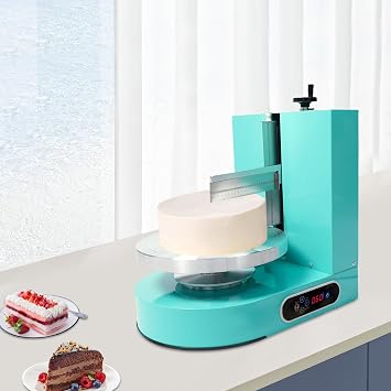 Electric Cake Cream Spreading Machine 110-220V Adjustable Birthday Cake Cream Smooth Coating Decoration Machine Automatic Cake Spreading Machine 60-320rpm for 4-12Inch Cakes Green