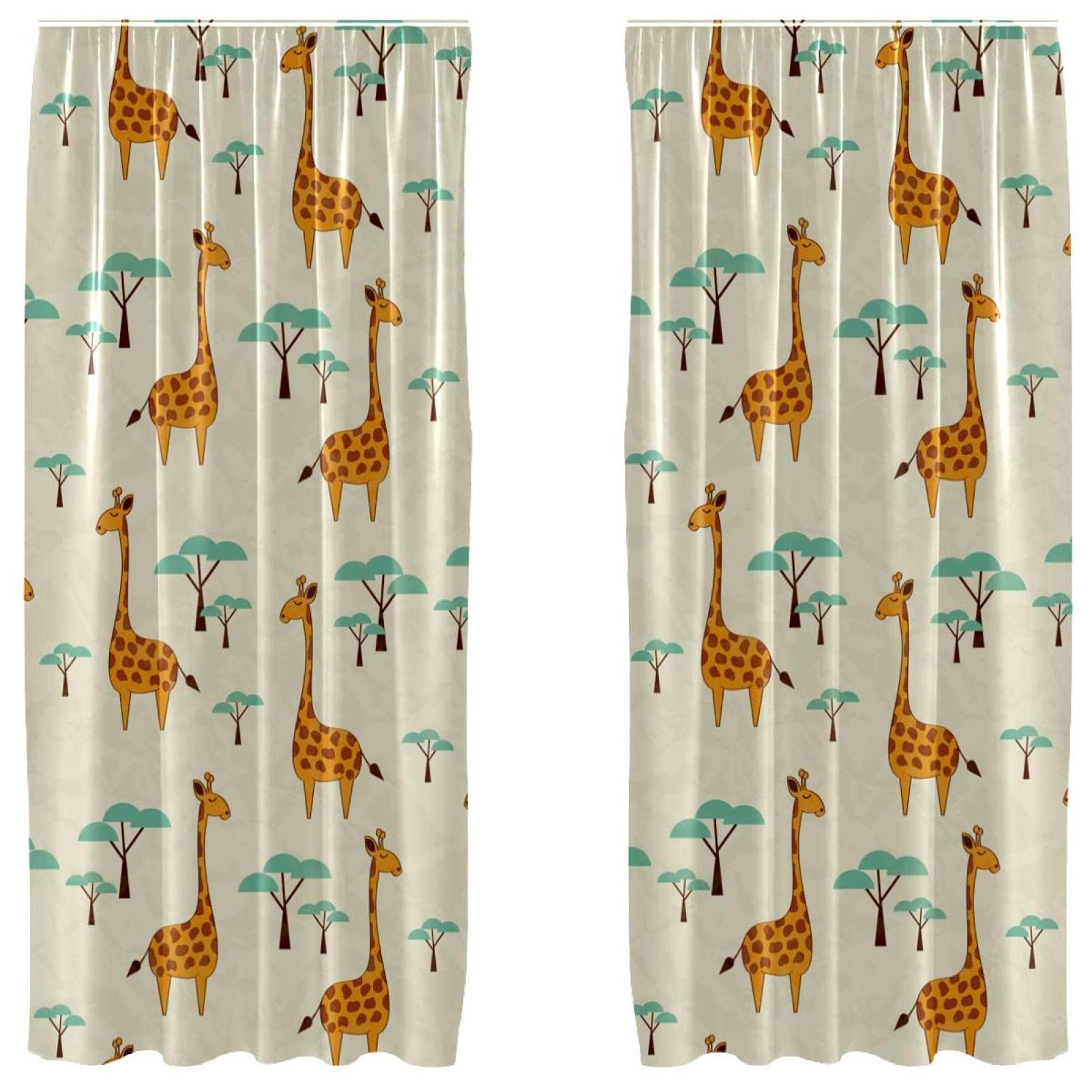 Paneles decorativos de 55 x 84 pulgadas con patrón de jirafas para dormitorio infantil