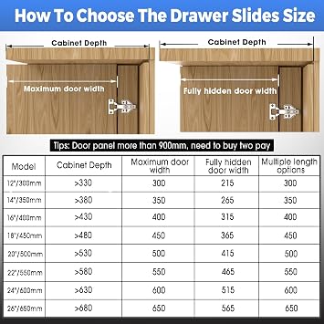 Sliding Hidden Door Track, Pocket Door Hardware, Smooth Gliding Pocket Door Slides with Hinges for Cabinet and Recessed Doors (18IN, Set, 2)