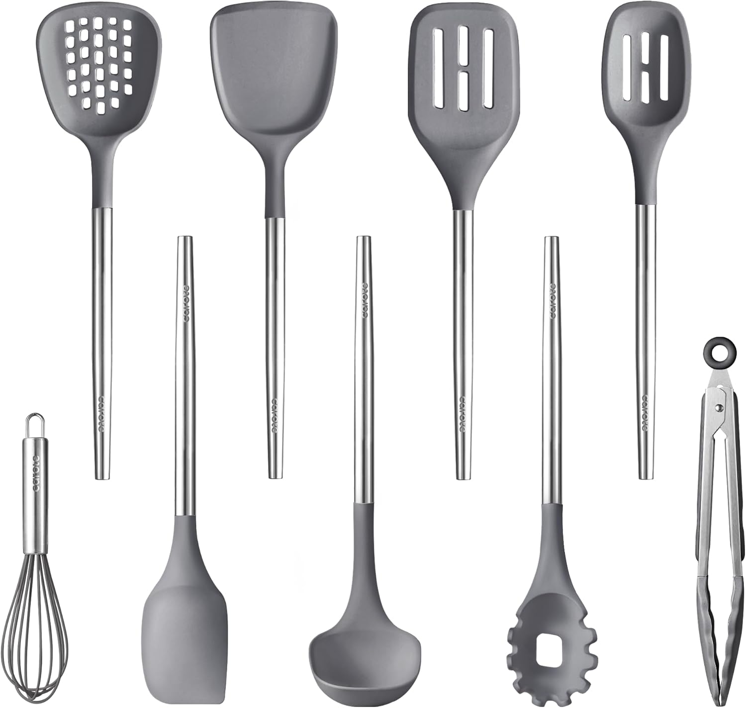 CAROTE 9PCS Kitchen Utensils Set, Silicone Kitchen Utensils