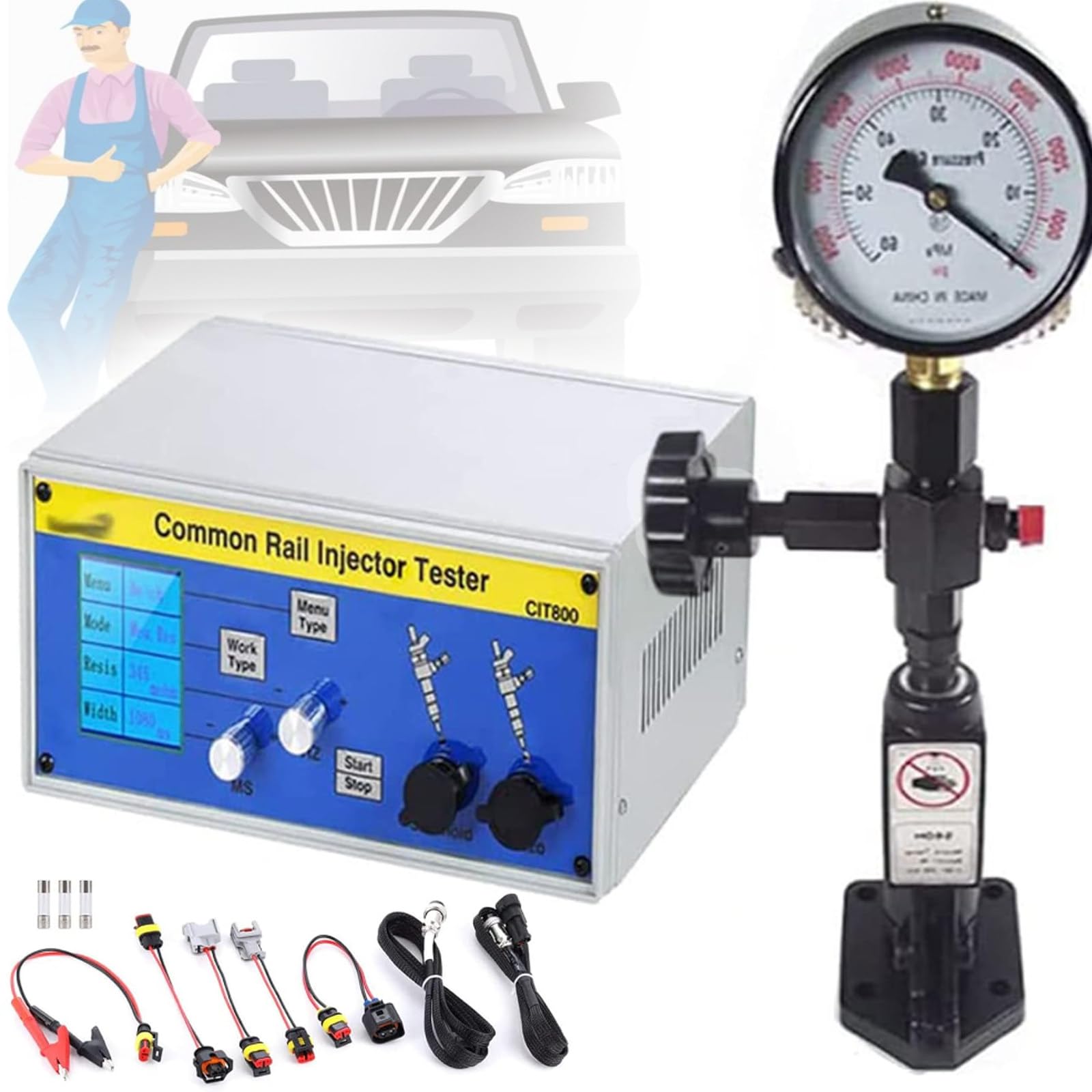 HTTGDGDH Diesel Injector Tester Compression Kit, Common Rail Injector Tester,Diesel Common Rail Injector, Injection Tool, For Electromagnetic Injectors,