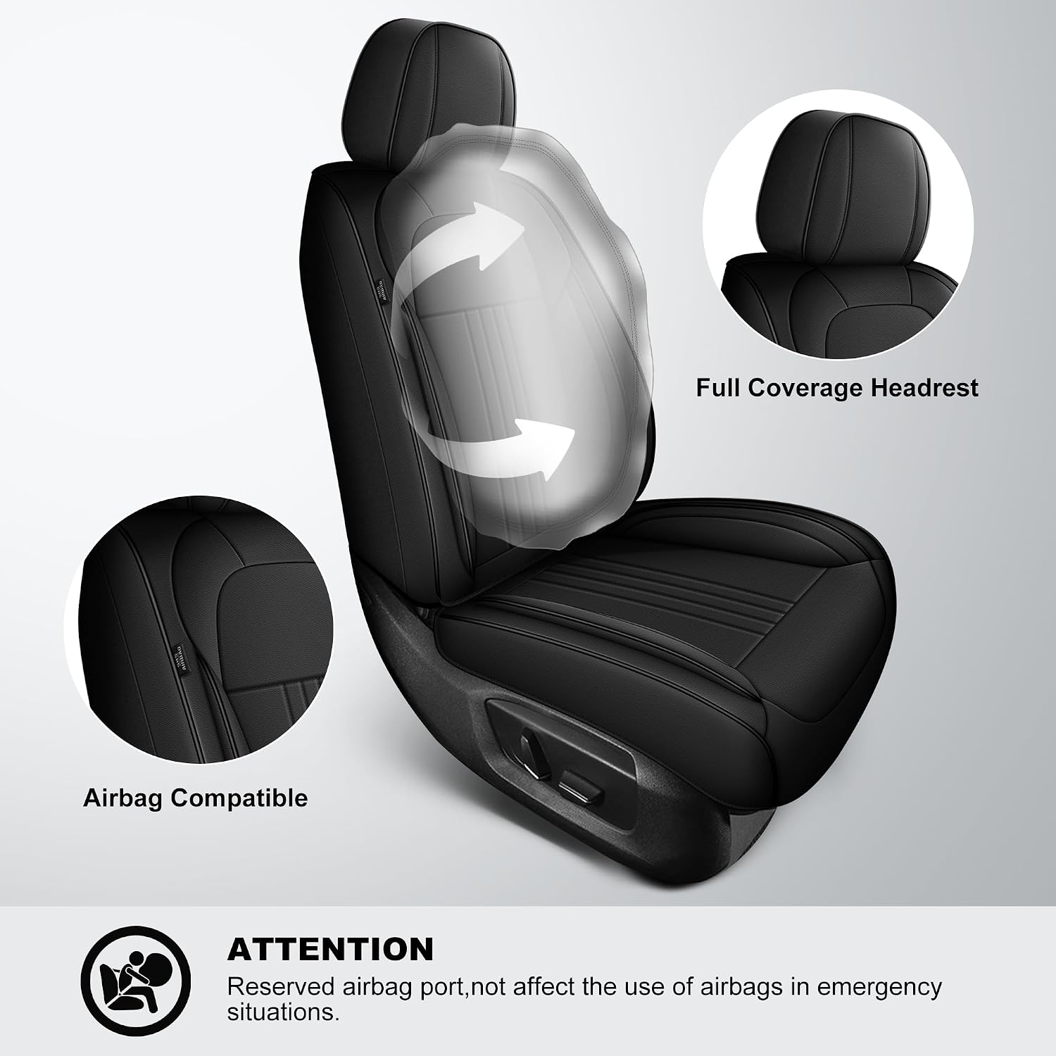 Seat Covers Fit for Volkswagen Taos 2022-2025 2026 Faux Leather Waterproof Seat Covers (2PCS Front Pair, Black)