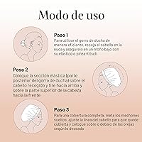 Vista 4 de Kitsch Gorros de ducha de lujo para mujer, reutilizables, impermeables, con forro de satén flexible, gorro de ducha grande y ancho para mujeres