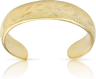 Hawaiian Jewerly Sterling Silver 14k Gold Finish Flower Toe ring