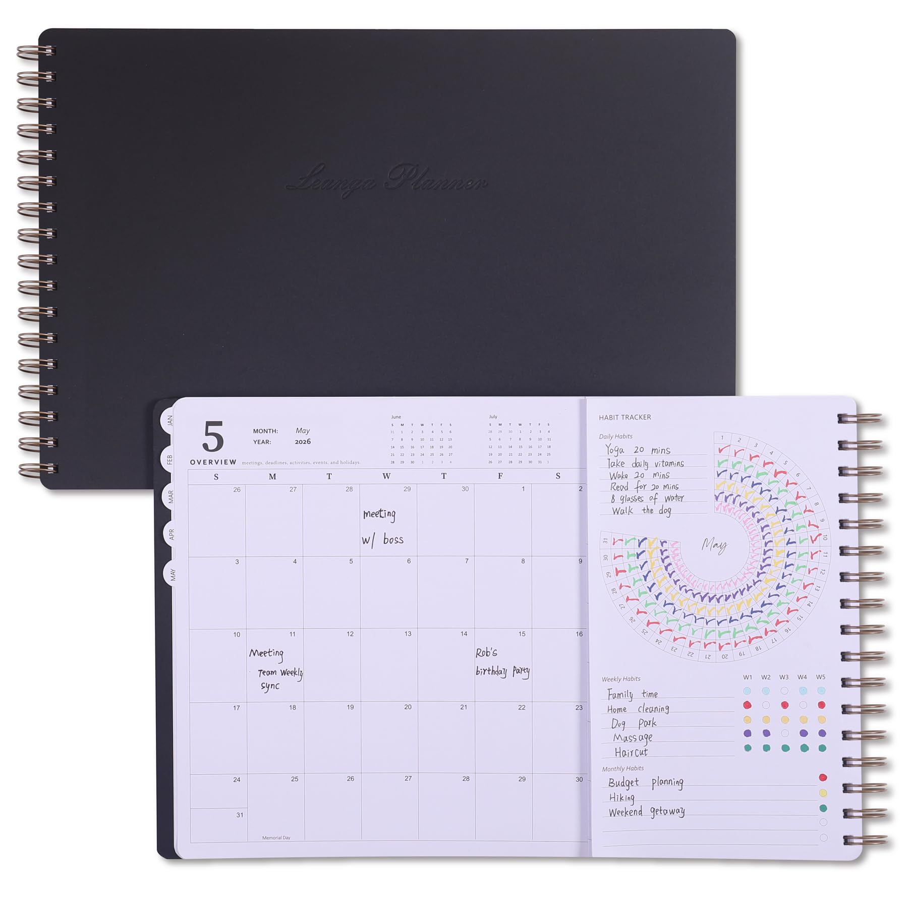 Amazon.com : Leanga 2026 Planner, Dated Weekly & Monthly Calendar