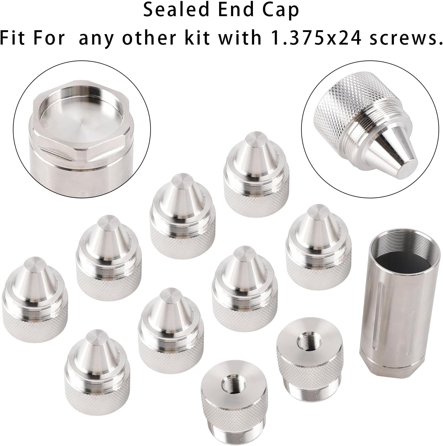 Stainless Steel Replacemet Sealed End Cap Fit For Any 1.375''X24 Cone Shaped Parts