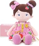 LeyaDoll Soft Bady Educational Soft Baby Doll(16''), Learning Sensory Doll pour les tout-petits, Montessori Jouets pour 2-Year-Old Filles Noël, Cadeaux d'anniversaire, Jouet en peluche avec Bouton-Busy Cupcake-Girl