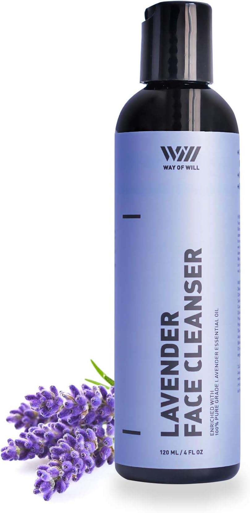 Lavender Face Cleanser, Calming and Moisturizing Face Wash for Women and Men, Gentle Face Cleanser with Lavender Essential Oil, For All Skin Types, Sulfate and Paraben Free, 120 mL - Way of Will