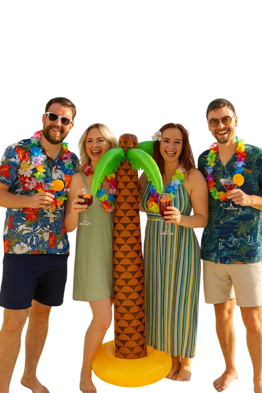 Inflatable Palm Tree 168cm – Large Tropical Blow-Up Party Decoration for Luau Theme, Beach BBQ, Poolside, Garden Events, Summer Birthdays & Hawaiian Party Backdrops