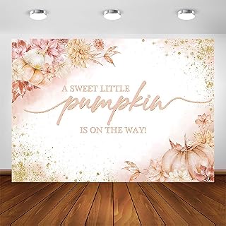 Avezano Fall Baby Shower Backdrop for Girl A Little Pumpkin is On The Way Banner Little Pumpkin Baby Shower Decorations Boho Pumpkin Theme Autumn Baby Shower Photo Background (Color-1, 7x5ft)