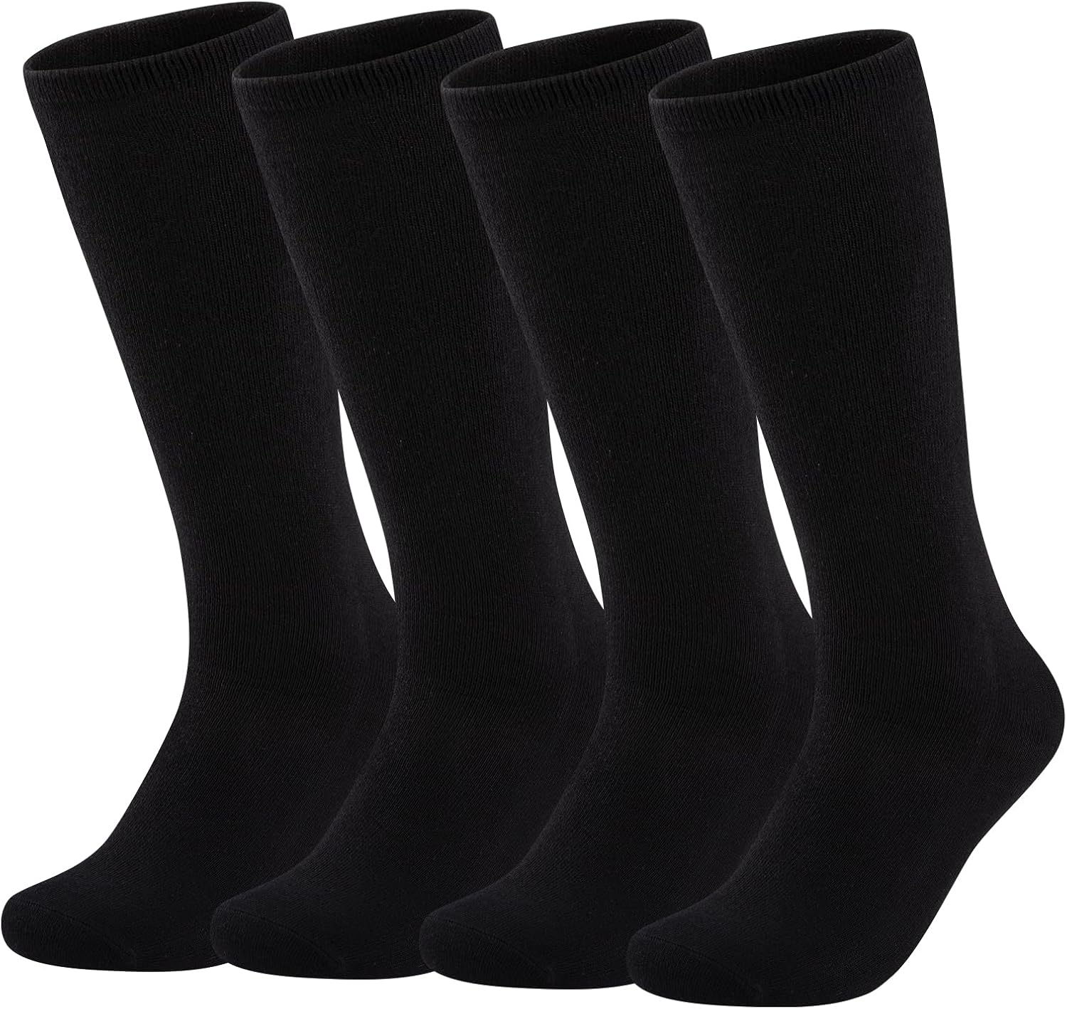 Comfoex Kids Soccer Socks 4 Pairs Girls Baseball Football Sports Tall Socks With Cotton Stripes Girls Knee High Socks