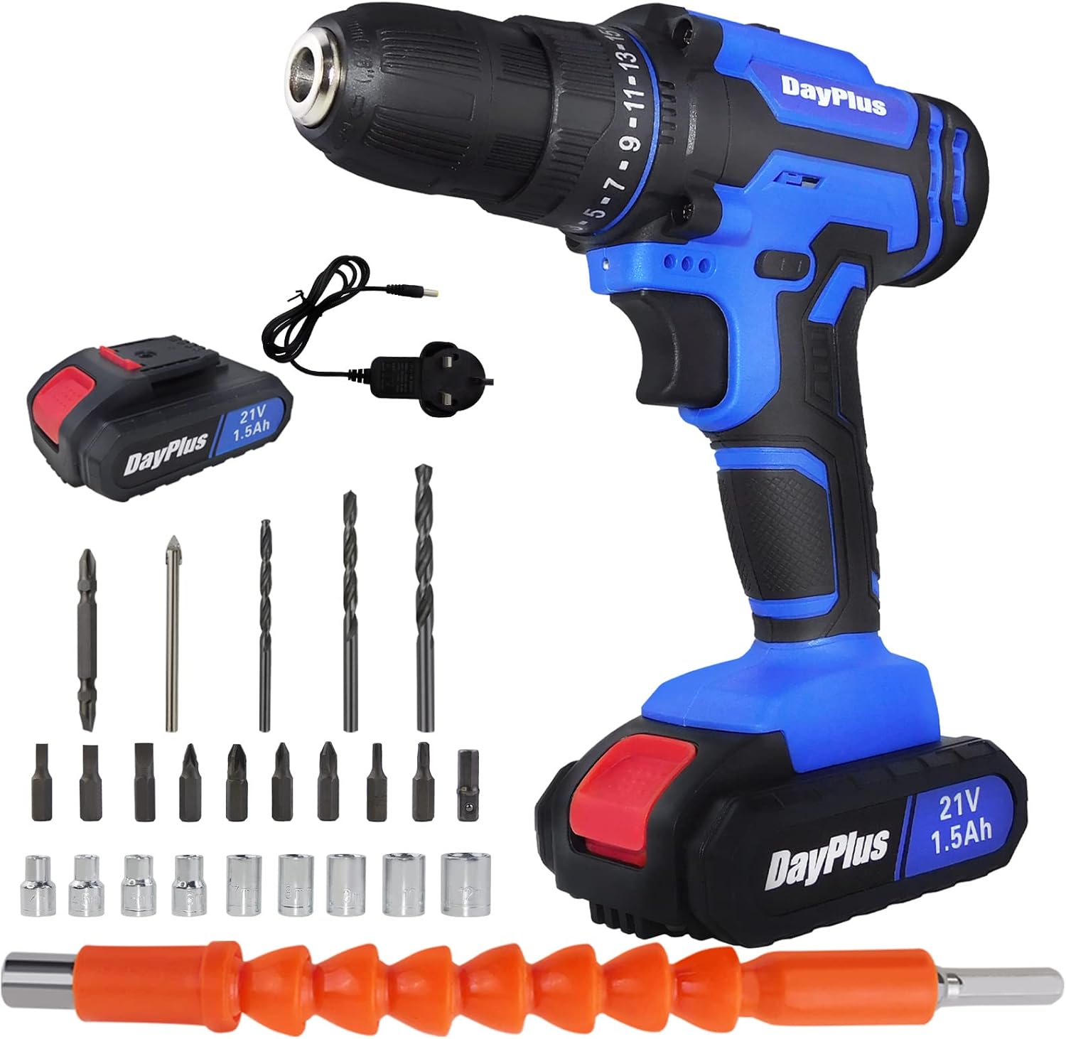 21V Max Cordless Drill/Driver Kit, Electric Power Drill Electric Screwdriver Cordless Set with 1 Battery & Charger, 3/8" Keyless Chuck, 2 Variable Speed, 25+1 Position and 26pcs Drill/Driver Bits